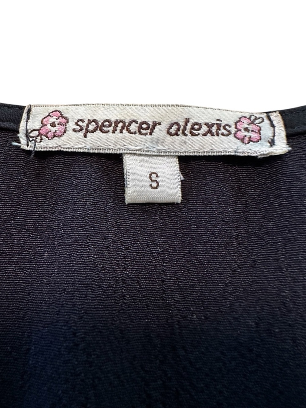 Vtg 90s Spencer Alexis Silk Blend Kimono Style Cropped Top S Floral Cranes FLAWS - Picture 4 of 17